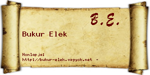 Bukur Elek névjegykártya